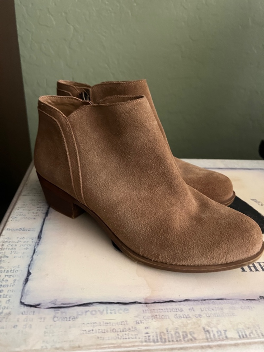 Lucky Brand Tan Suede Ankle Booties